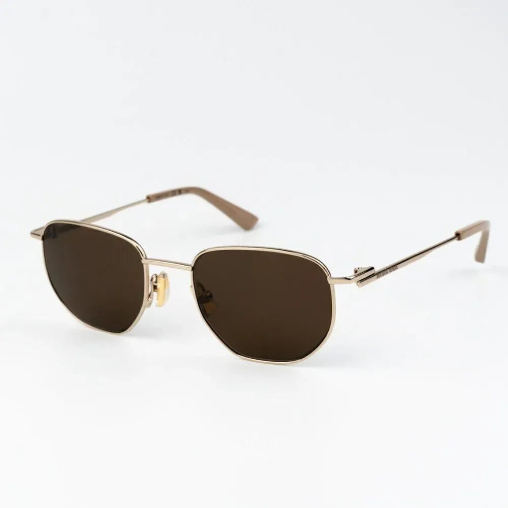 NEW Bottega Veneta BV1301S 002 Gold Brown Split Panthos Unisex Sunglasses
